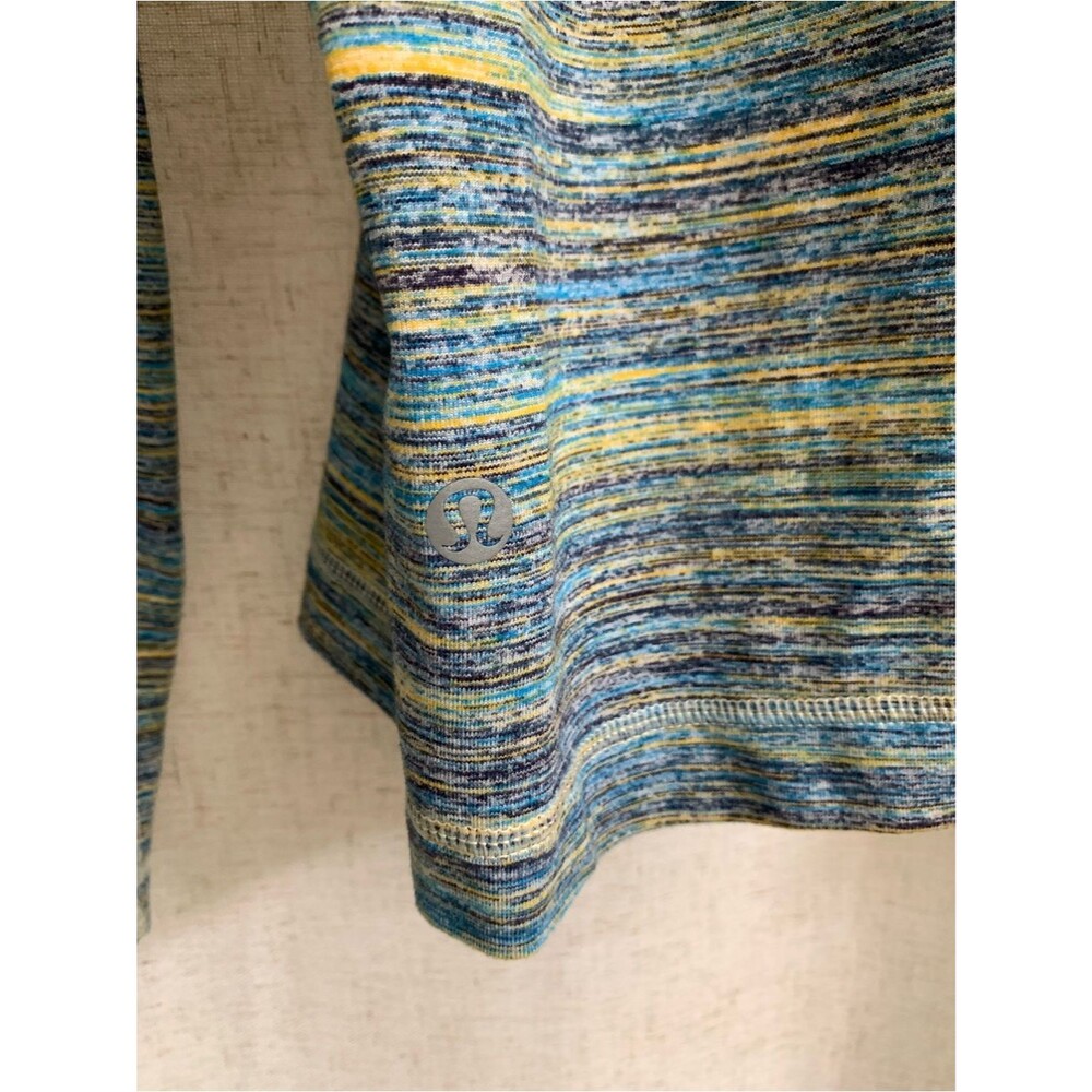 lululemon Surge Warm Blue Yellow Space-Dye Quarter-Zip Hoodie Large - Picture 15 of 16